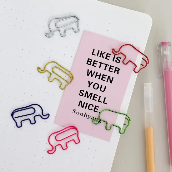 Wrapables Paper Clips Bookmarks for Office Home School (Set of 50) Elephants {6}