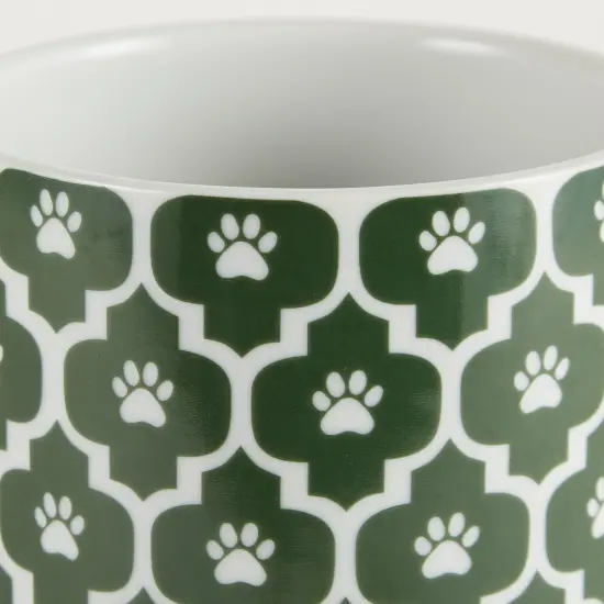 DII Hunter Green Paw Lattice Print Ceramic Treat Canister {4}