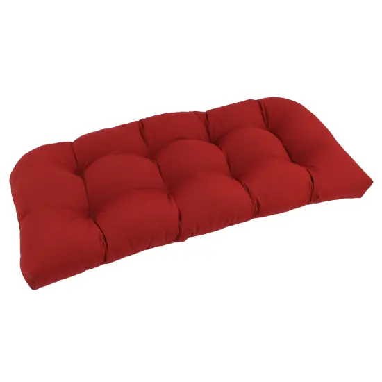 42-inch by 19-inch U-Shaped Twill Tufted Settee/Bench Cushion - Ruby Red {1}