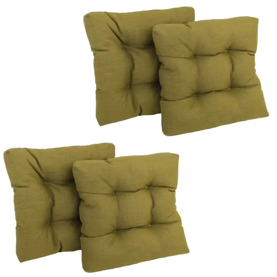 19-inch Squared Spun Polyester Tufted Dining Chair Cushion (Set of Four) - Avocado {1}