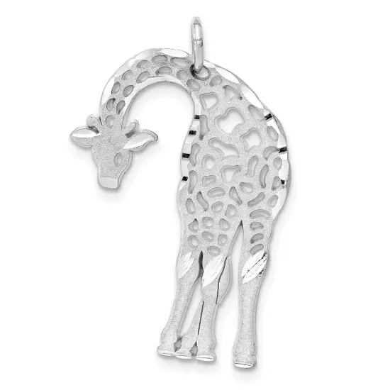 14K White Gold Giraffe Charm Pendant FindingKing Jewerly 29mm x 20mm {1}