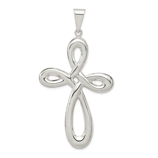 Sterling Silver Cross Charm Religious Jewelry 67mm x 39mm {1}