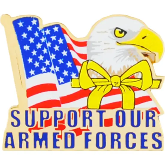 EagleEmblems P62959 Pin-USA/Yellow Ribb.Supt. (1.25'') {1}