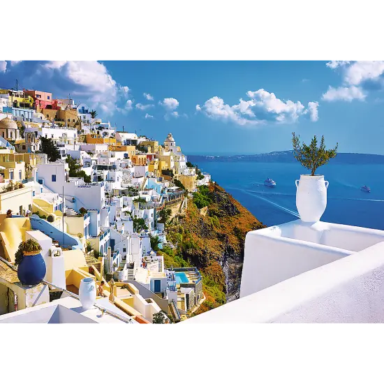 1500 Piece Jigsaw Puzzles, Santorini, Puzzle of Greece, Island Paradise Puzzle, Adult Puzzles, Trefl 26119 {2}