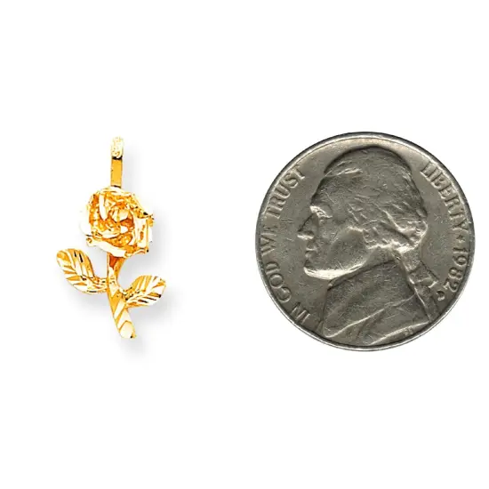 10K Yellow Gold Rose Charm Flower Jewelry FindingKing New 20 X 11mm  {2}