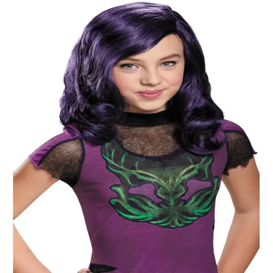 Childs Girls Mal The Descendants Wig Costume Accessory {1}