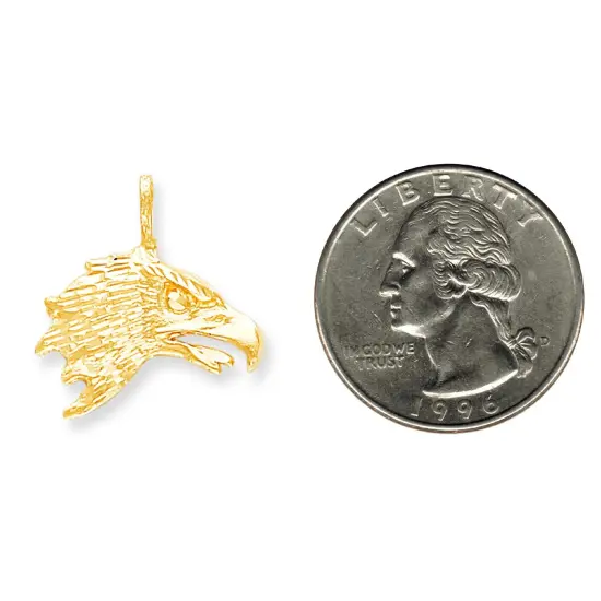 10K Yellow Gold Eagle Head Charm Jewelry FindingKing 25 X 26mm {2}