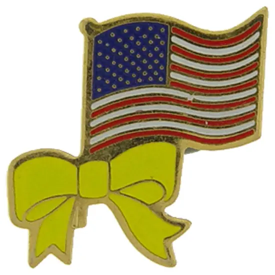 Angel American Flag Red White & Blue Pin 1" {1}