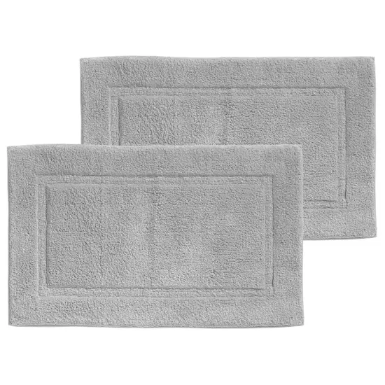 mDesign 100% Cotton Bath Mat, Hotel-Style Bathroom Floor Rug, 2 Pack {4}