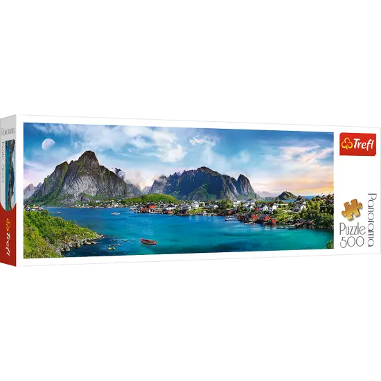 Panorama 500 Piece Jigsaw Puzzles, Lofoten Archipelago, Puzzle of Norway, Island and Mountain Puzzles, Adult Puzzles, Trefl 29500 {1}