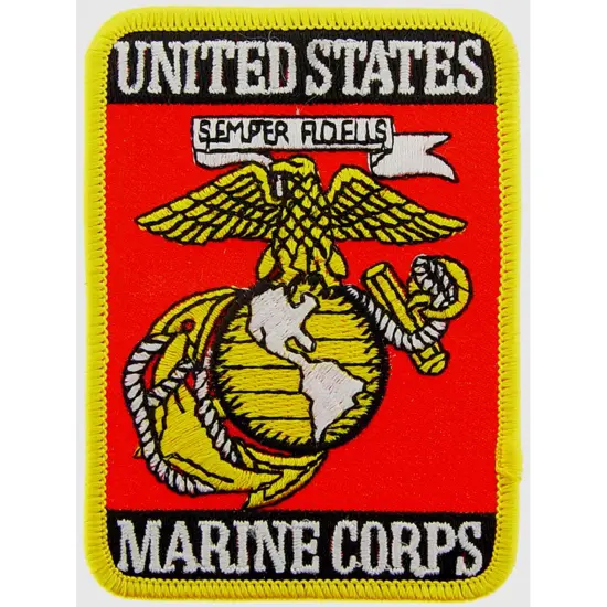 US Marine Corps Logo Rectangle Iron-On Patch {1}