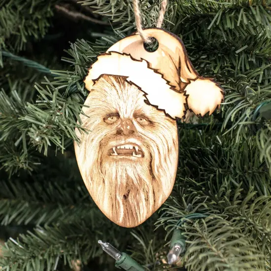 Ornament - Santabacca - Raw Wood 4x5in {1}