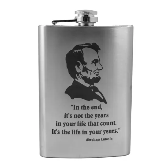 8oz In the End Abraham Lincoln Stainless Steel Flask {1}