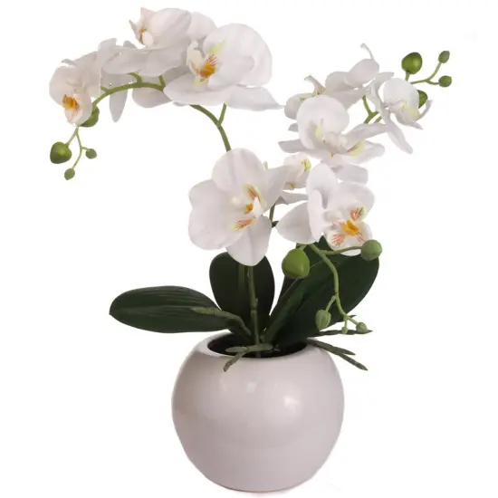 Stylish Set of 2 - 16.5" Phalaenopsis Orchid Floral Arrangements - Perfect for Elegant Home Decor, Floral Home by Artificial Flowers {1}