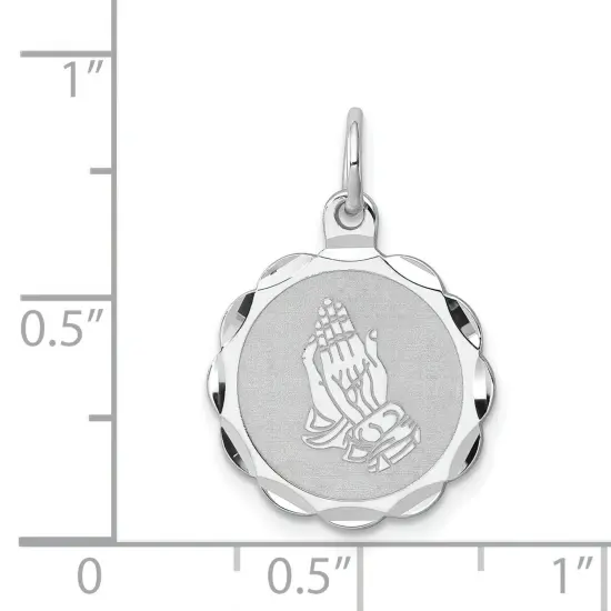 Sterling Silver Praying Hands Charm Jewerly 22mm x 16mm {2}
