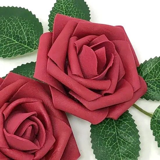 Wrapables Artificial Rose Flower, Real Touch Flowers for DIY Wedding Bouquets and Centerpieces Wine Red {3}