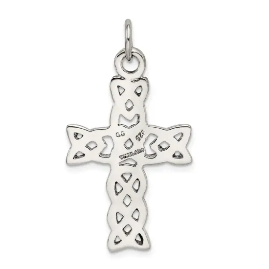 Sterling Silver Celtic Cross Charm Jewerly 37mm x 23mm {3}