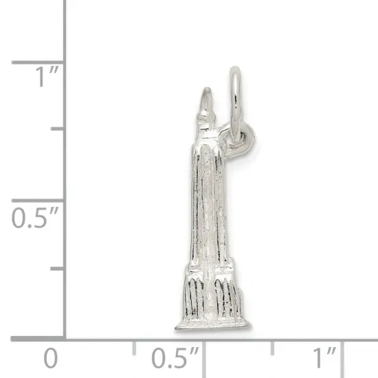 Sterling Silver Sears Tower Building Charm Chicago Jewerly 25mm x 7mm {2}