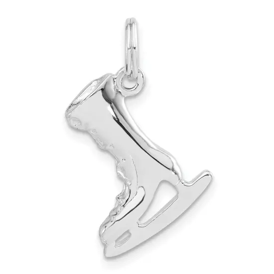 Sterling Silver Ice Skate Charm Pendant Skating Jewelry 20 X 16mm  {1}