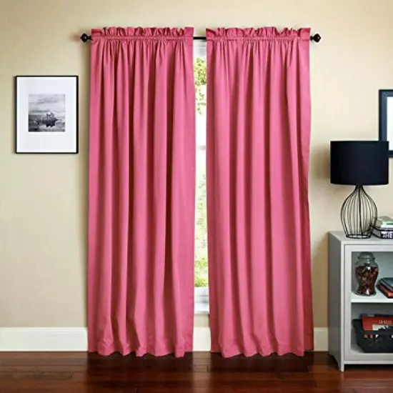 Blazing Needles 108-inch by 52-inch Twill Curtain Panels (Set of 2) - Bery Berry {1}