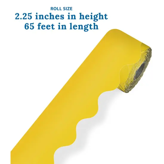 Yellow Rolled Scalloped Border, 65 Feet Per Roll, Pack of 3 {2}
