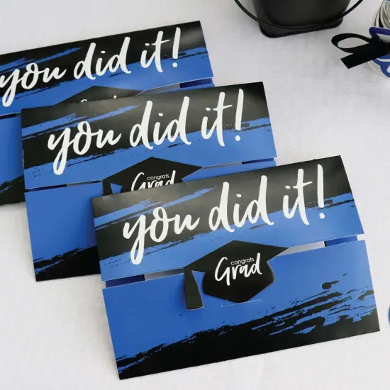 Big Dot of Happiness Blue Grad - Best is Yet to Come - Royal Blue Graduation Party Money and Gift Card Holders - Set of 8 {4}