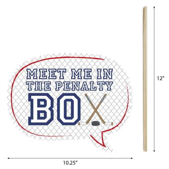 Big Dot of Happiness Shoots and Scores - Hockey Photo Booth Props Kit - 20 Count {7}