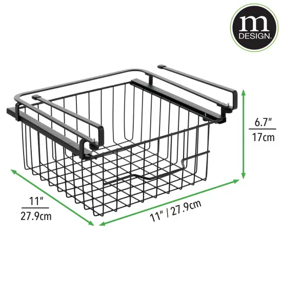 mDesign Compact Hanging Pullout Drawer Basket - Shelf Organizer {3}