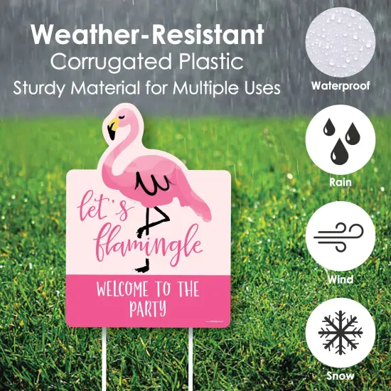 Big Dot of Happiness Pink Flamingo - Party Decorations - Tropical Summer Welcome Yard Sign {4}