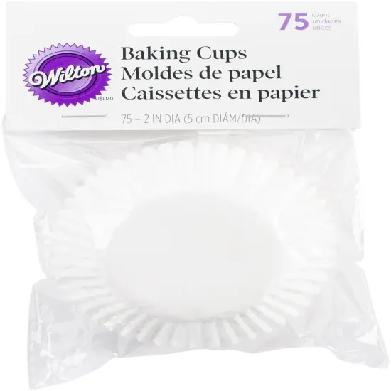 Wilton Standard Baking Cups 75/Pkg-White {1}