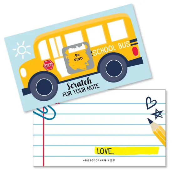 Big Dot of Happiness Back to School - First Day of School Kids Lunch Box Notes - Scratch Off Cards - 22 Count {1}