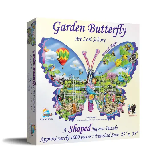 Sunsout Garden Butterfly 1000 pc Special Shape Jigsaw Puzzle 97062 {3}