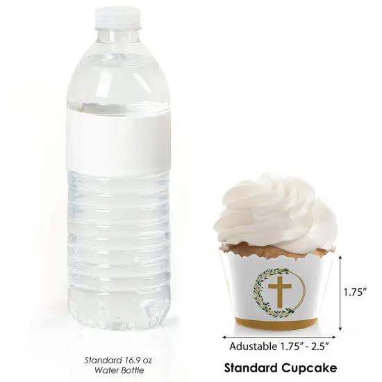 Big Dot of Happiness Elegant Cross - Religious Party Decorations - Party Cupcake Wrappers - Set of 12 {4}