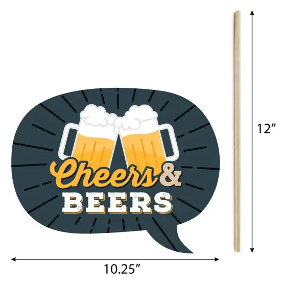 Big Dot of Happiness Cheers and Beers Happy Birthday - Birthday Party Photo Booth Props Kit - 20 Count {7}