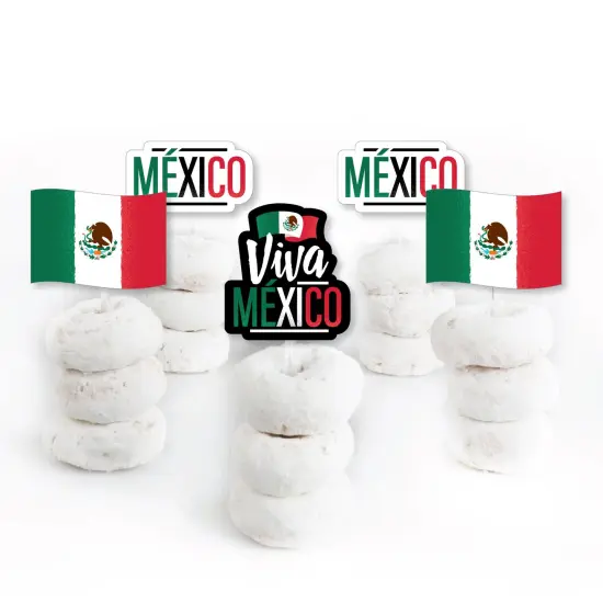 Big Dot of Happiness Viva Mexico - Dessert Cupcake Toppers - Mexican Independence Day Party Clear Treat Picks - Set of 24 {3}