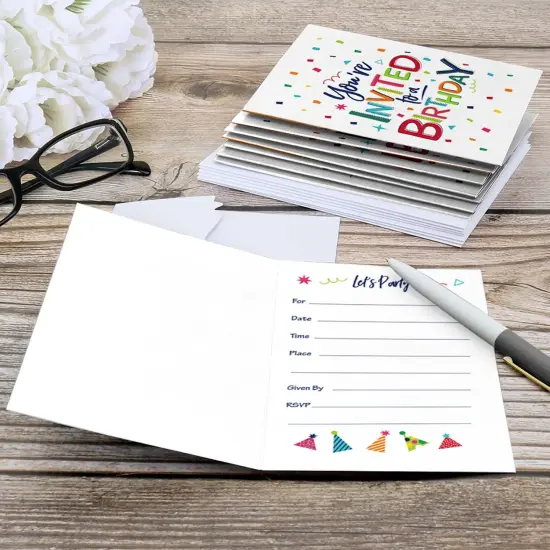 Big Dot of Happiness Cheerful Happy Birthday - Fill In Colorful Birthday Party Invitations (8 count) {6}