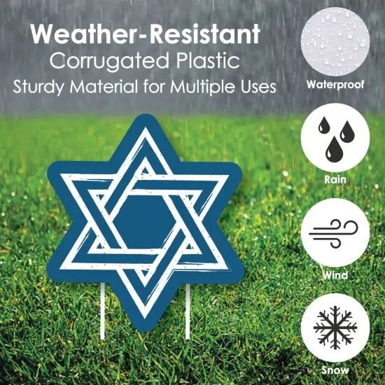 Big Dot of Happiness Happy Hanukkah - Star of David Lawn Decorations - Outdoor Chanukah Yard Decorations - 10 Piece {6}