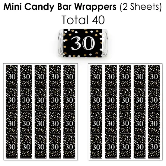 Big Dot of Happiness Adult 30th Birthday - Gold - Birthday Party Candy Favor Sticker Kit - 304 Pieces {4}