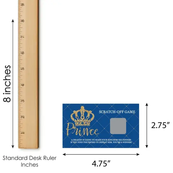 Big Dot of Happiness Royal Prince Charming - Baby Shower or Birthday Party Game Scratch Off Cards - 22 Count {7}