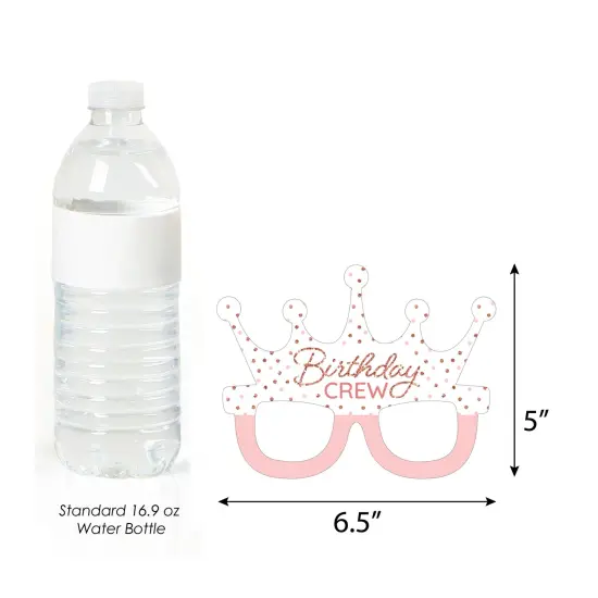 Big Dot of Happiness Pink Rose Gold Birthday Glasses - Paper Card Stock Happy Birthday Party Photo Booth Props Kit - 10 Count {6}