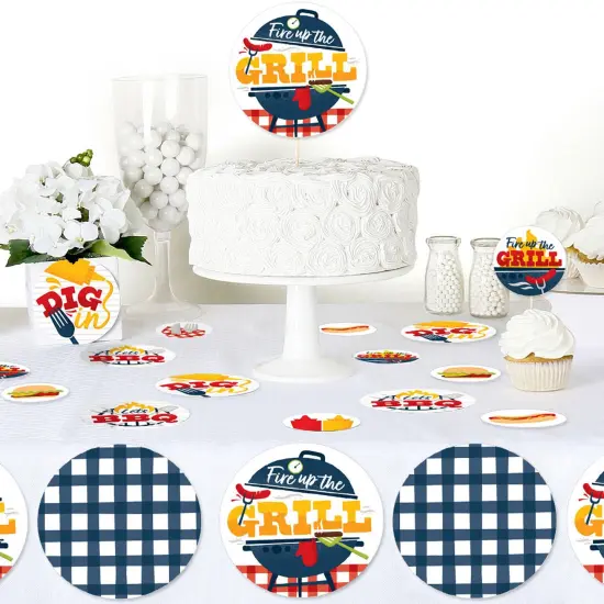 Big Dot of Happiness Fire Up the Grill - Summer BBQ Picnic Party Giant Circle Confetti - Party Decorations - Large Confetti 27 Count {6}