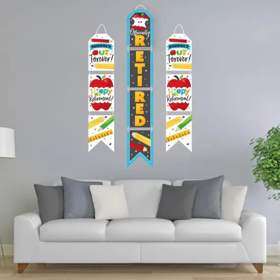 Big Dot of Happiness Teacher Retirement - Hanging Vertical Paper Door Banners - Happy Retirement Party Wall Decoration Kit - Indoor Door Decor {3}