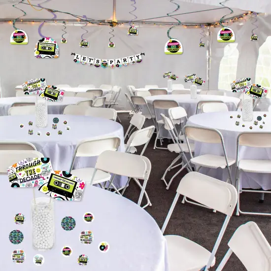 Big Dot of Happiness Through the Decades - 50s, 60s, 70s, 80s, and 90s Party Supplies Decoration Kit - Decor Galore Party Pack - 51 Pieces {4}