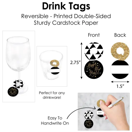 Big Dot of Happiness New Year&rsquo;s Eve - Gold - New Years Eve Party Paper Charger and Table Decorations - Chargerific Kit - Place Setting for 8 {7}