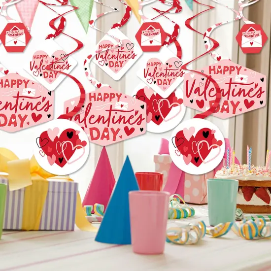 Big Dot of Happiness Happy Valentine's Day - Valentine Hearts Party Hanging Decor - Party Decoration Swirls - Set of 40 {3}