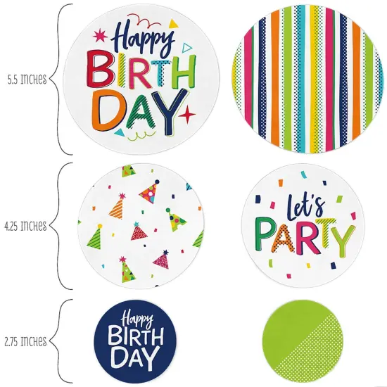 Big Dot of Happiness Cheerful Happy Birthday - Colorful Birthday Party Giant Circle Confetti - Party Decorations - Large Confetti 27 Count {3}