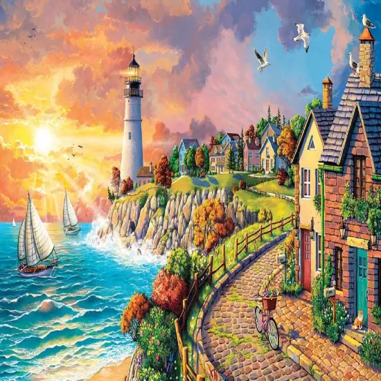 Sunsout Lighthouse by the Sea 550 pc Jigsaw Puzzle 42952 {1}