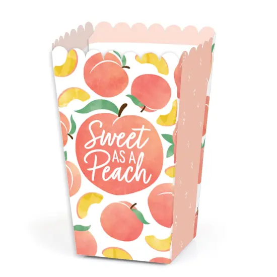 Big Dot of Happiness Sweet as a Peach - Fruit Themed Baby Shower or Birthday Party Favor Popcorn Treat Boxes - Set of 12 {1}