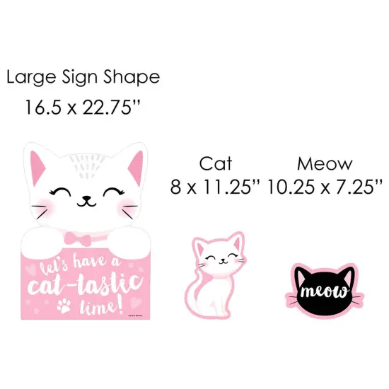 Big Dot of Happiness Purr-fect Kitty Cat - Yard Sign and Outdoor Lawn Decorations - Kitten Meow Baby Shower or Birthday Party Yard Signs - Set of 8 {7}