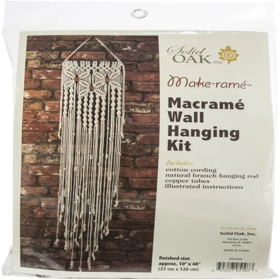 Solid Oak Macrame Wall Hanging Kit-Three Flowers {1}